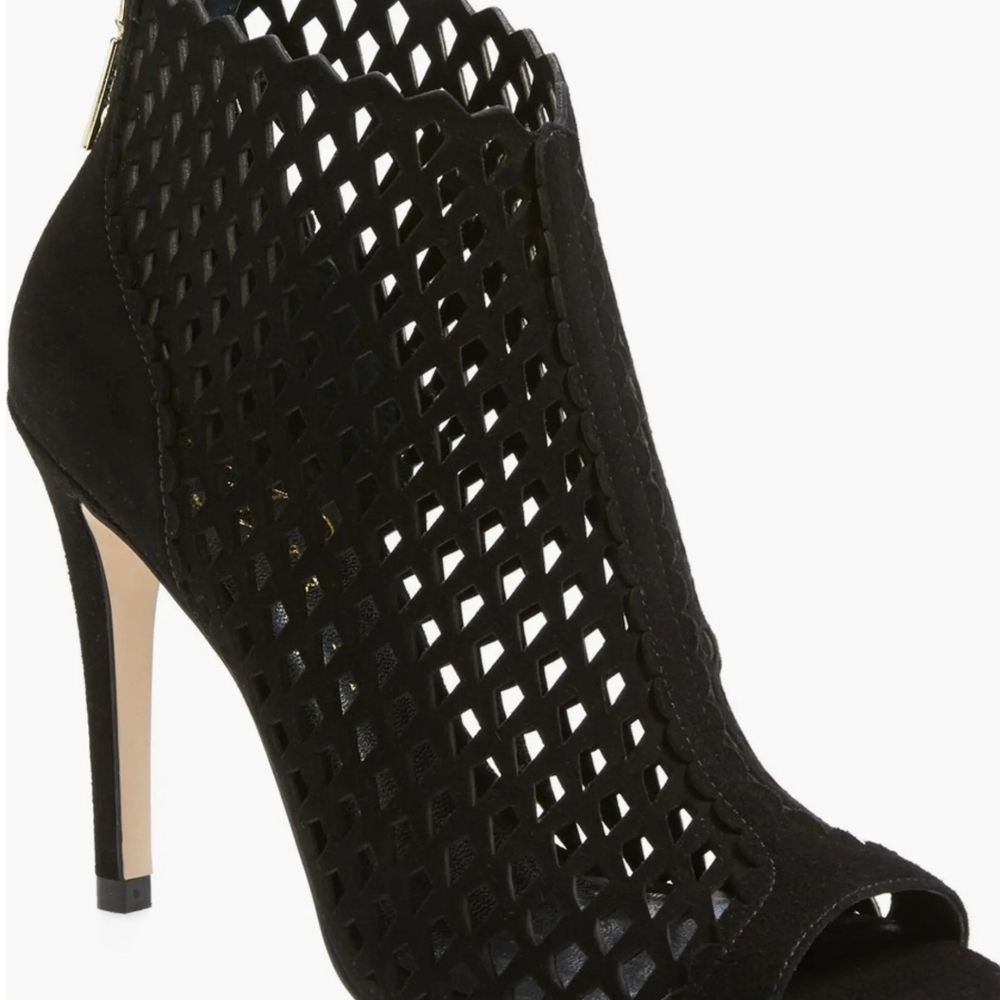 Ivanka Trump Black Cutout Heeled Boots